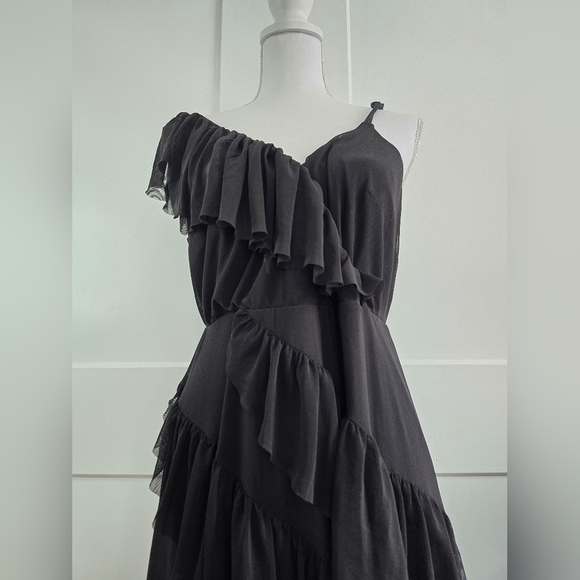 Torrid Elegant Black One-Shoulder Ruffle Dress - Picture 6 of 14